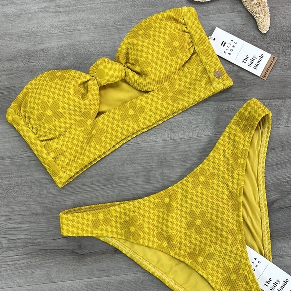 ☀️BILLABONG☀️ Salty Blonde Made Ya Look Knot Bandeau MADE YA LOOK HIKE BIKINI - Picture 6 of 17